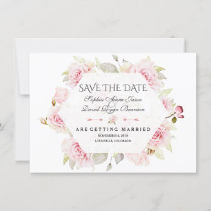 Hübsche rosa rötliche geometrische Hochzeit speich Save The Date