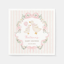 Hübsche rosa Schleife Alberne Gans Mädchen Baby Sh Serviette