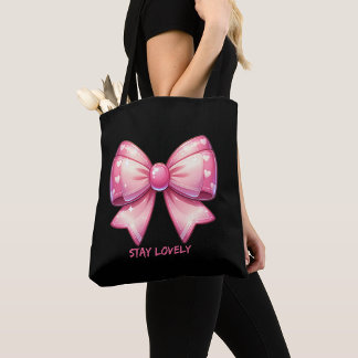 Hübsche rosa Schleife Tote Tasche