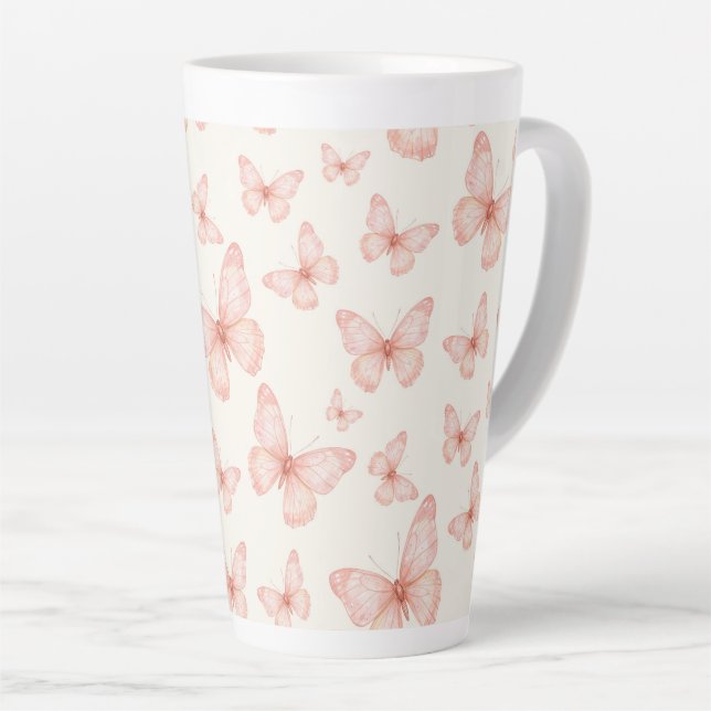 Hübsche rosa Schmetterlinge Milchtasse (Rechte Ecke)