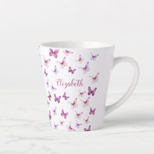 Hübsche rosa Schmetterlinge mit individuellem Name Milchtasse