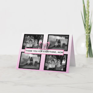 Hübsche rosa Schmetterlinge und Fotos Muttertag Karte