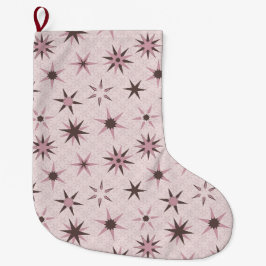 Hübsche rosa Sterne - Muster. Großer Weihnachtsstrumpf