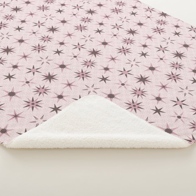 Hübsche rosa Sterne - Muster. Sherpadecke (3/4)