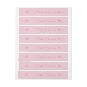 Hübsche rosa-sternförmige Labels Rundum-Adressaufkleber