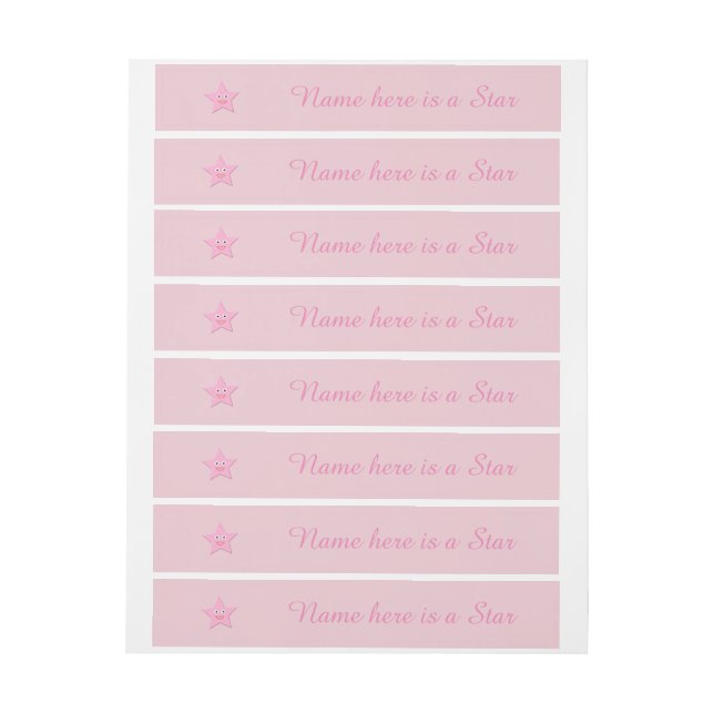 Hübsche rosa-sternförmige Labels Rundum-Adressaufkleber (Bogen)