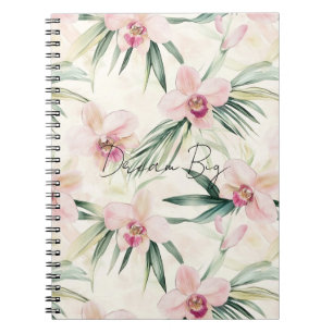 Hübsche rosa tropische Orchideen-Blume Notizblock