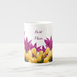 Hübsche Rosa Tulpen florale stilvolle und elegante Prozellantasse