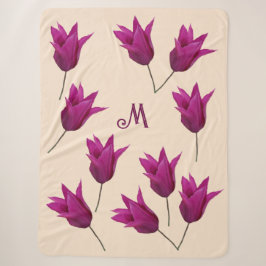 Hübsche, rosa Tulpen, geblümt Sherpadecke