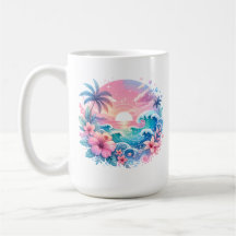 Hübsche rosa und blaue Küstenkunst Personalisiert