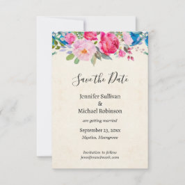 Hübsche Rosa- und Blütenblumen Hochzeiten speicher Save The Date