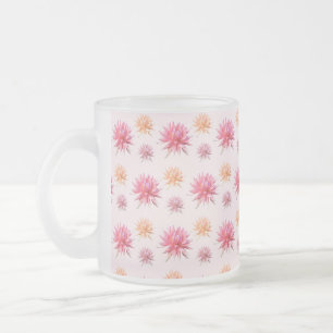 Hübsche Rosa- und Gelbblumen Mattglastasse