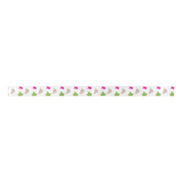 Hübsche rosa und grüne Feiern Satinband