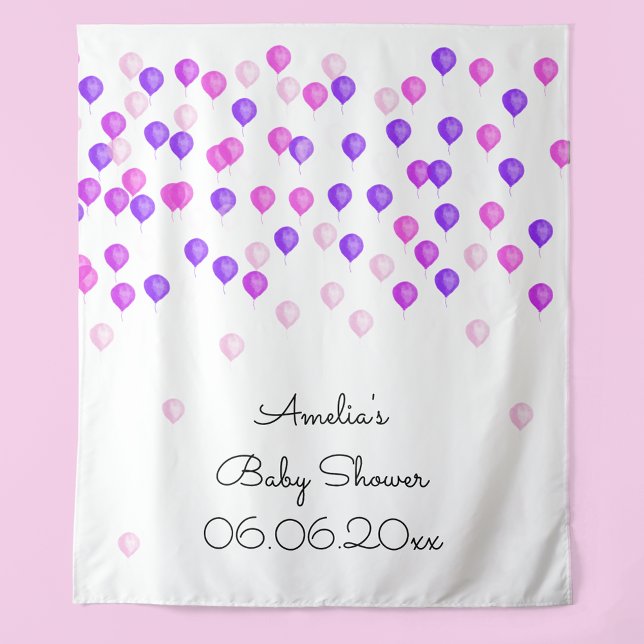 Hübsche Rosa und Lila Balloonpuppe Wandteppich (Von Creator hochgeladen)