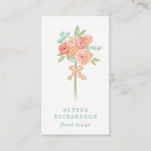Hübsche Rosa- und Pfirsichfarben-Blume mit Gold Visitenkarte