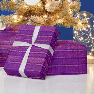 Hübsche rosa und violette gestreifte Streifen Geschenkpapier