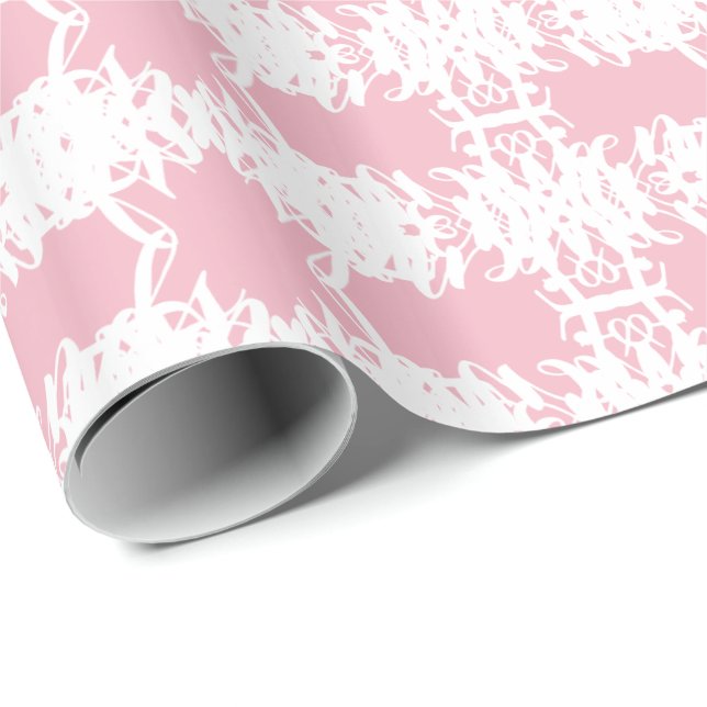 Hübsche, rosa und weiße Geschenkwrake Geschenkpapier (Rolleneckpunkt)