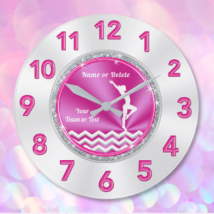 Hübsche rosa und weiße Gymnastik-Geschenke für Große Wanduhr