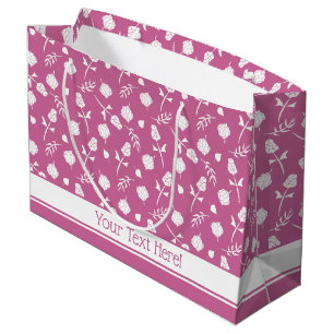 Hübsche Rosa und Weiße Rosen Rosenknospe Blumend Große Geschenktüte