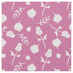 Hübsche Rosa und Weiße Rosen Rosenknospe, Blumendr Stoff