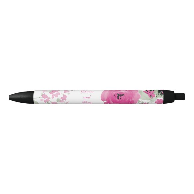 Hübsche rosa Watercolor-Rosen Kugelschreiber (Vorderseite)