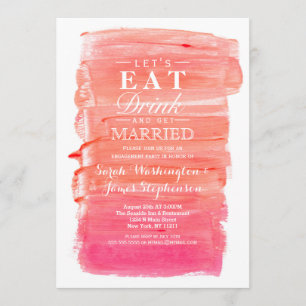 Hübsche rosa Watercolor-Verlobungs-Party Einladung