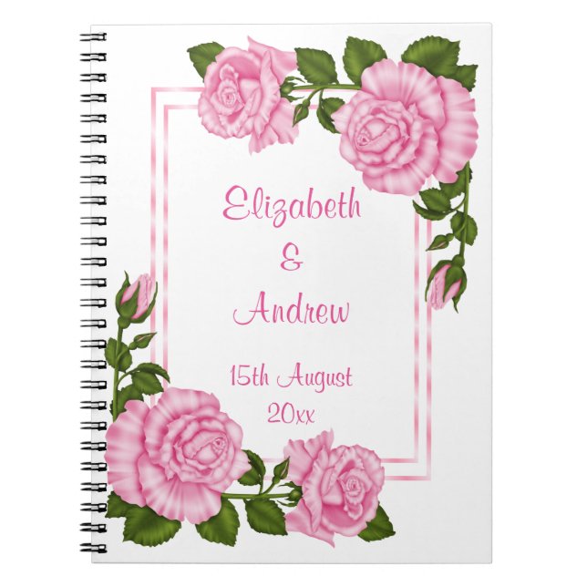 Hübsche rosa Wedding Eckblumensträuße Notizblock (Vorderseite)