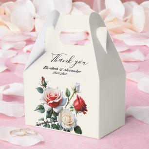 Hübsche rosa weiße rote Rosen Blumen Hochzeit Geschenkschachtel