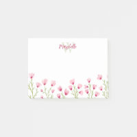 Hübsche rosa Wildblumen feminine Monogramm