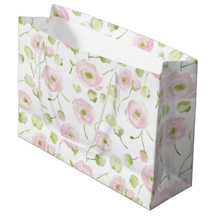 Hübsche Rosafarben Mint Blumen Braut Dusche Große Geschenktüte