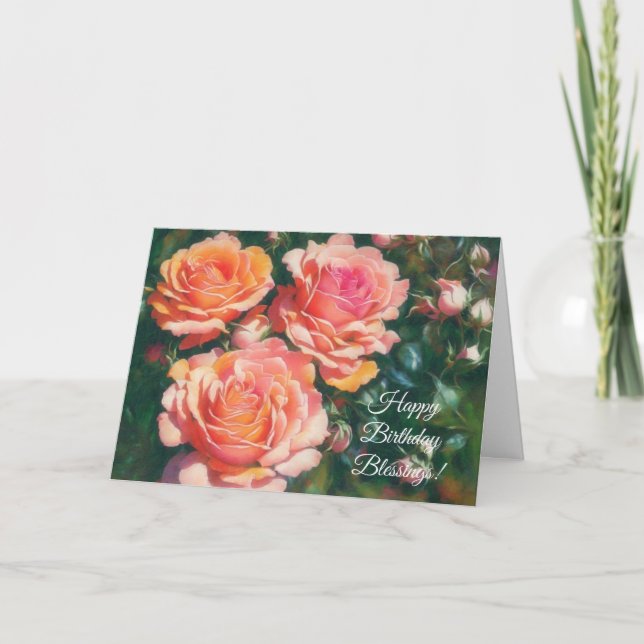 Hübsche Rose Art Faith Geburtstagskarte Karte (Vorderseite)