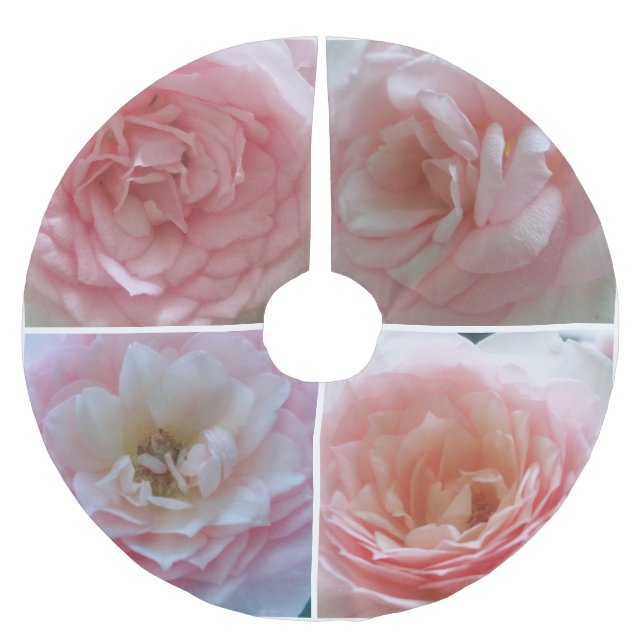 Hübsche Rose Baumrock Polyester Weihnachtsbaumdecke (Vorderseite)