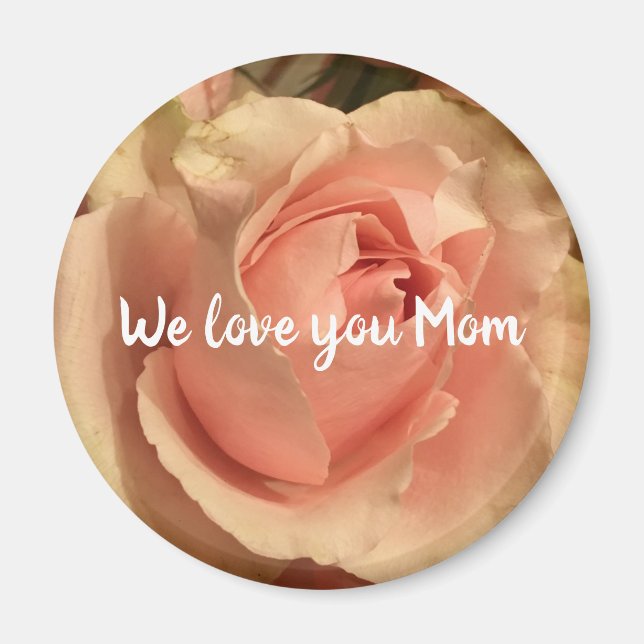 Hübsche Rose Blume Pfirsichgarten Für die Mama Magnet (Vorne)