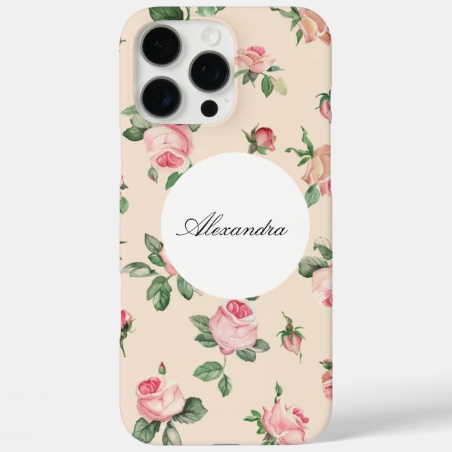 Hübsche Rose Blumenrosa Pfirsichcreme iPhone 16 Pro Max Hülle (Rückseite)