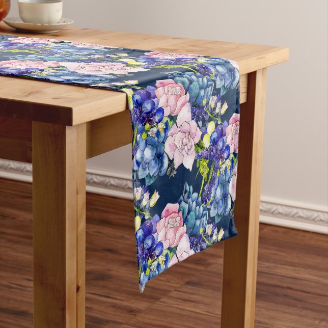 Hübsche Rose Chintz Floral Print Kurzer Tischläufer (Beispiel)