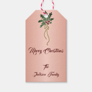 Hübsche Rose Gold Effekt Mistletoe Individuelle Na Geschenkanhänger