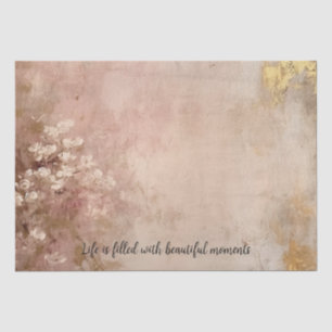 Hübsche Rose Gold Paint Floral Seidenpapier
