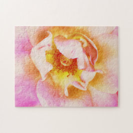 Hübsche Rose Gold und Rosa Blume Puzzle