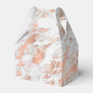 Hübsche Rose Gold Weißer Glitzy Marmor Geschenkschachtel