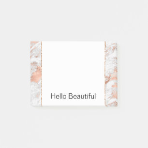 Hübsche Rose Gold Weißer Glitzy Marmor Post-it Klebezettel