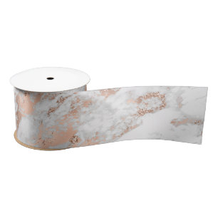 Hübsche Rose Gold Weißer Glitzy Marmor Satinband