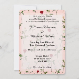 Hübsche Rose Hochzeit Einladung