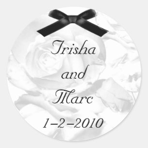 Hübsche Rose Hochzeitsticker Runder Aufkleber