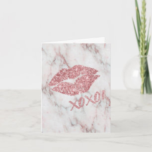 Hübsche Rose Imitate Glitzer XOXO Kiss Einladung