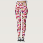 Hübsche Rose Pink Chic Wasserfarbe Peony Leggings<br><div class="desc">Schöne helle Magenta und hellrosa Rose blühende Leggings für ein Mädchen,  Lieben niedliche Blume Leggings. Perfekt weibliche und hübsche Hosen.</div>