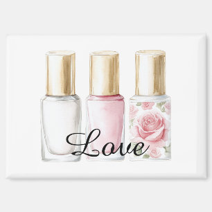 Hübsche Rose Rosa Blumennagel Polnisch Magnet