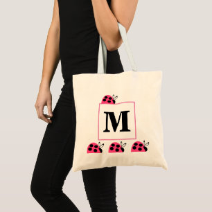 Hübsche Rose Rosa Ladybugs Personalisiert Tote Tas Tragetasche