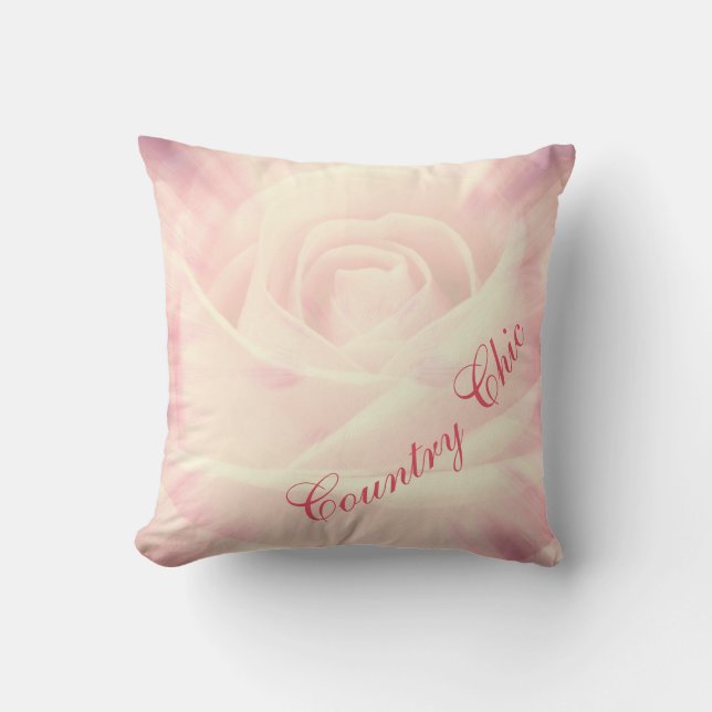 Hübsche Rosen Rose Country Chic Design Kissen (Vorderseite)