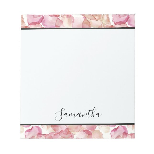 Hübsche Rosenblätter Notizblock (Vorderseite)