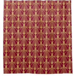 HÜBSCHE ROT- UND GOLDFAN SEHEN KUNST DECO-MUSTER A DUSCHVORHANG